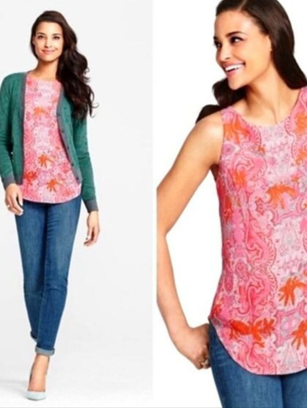 CAbi Jubilee Paisley Top. Bright.